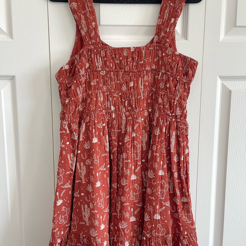 Western Cactus Print Mini Dress - Picture 2 of 4